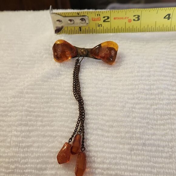 Vintage authentic amber brooch pin from Lithuania - Picture 9 of 9